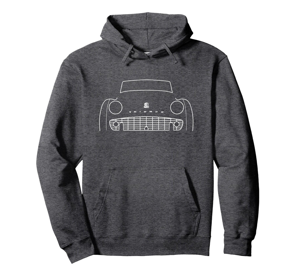 Triumph Tr3 British Car White Hoodie - Fun Novelty Design for Adults - T-Shirt, Sweatshirt, Hoodie
