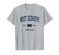 West Glendive Montana Mt Athletic Navy T-Shirt - Graphic Print Men Women - T-Shirt, Sweatshirt, Hoodie
