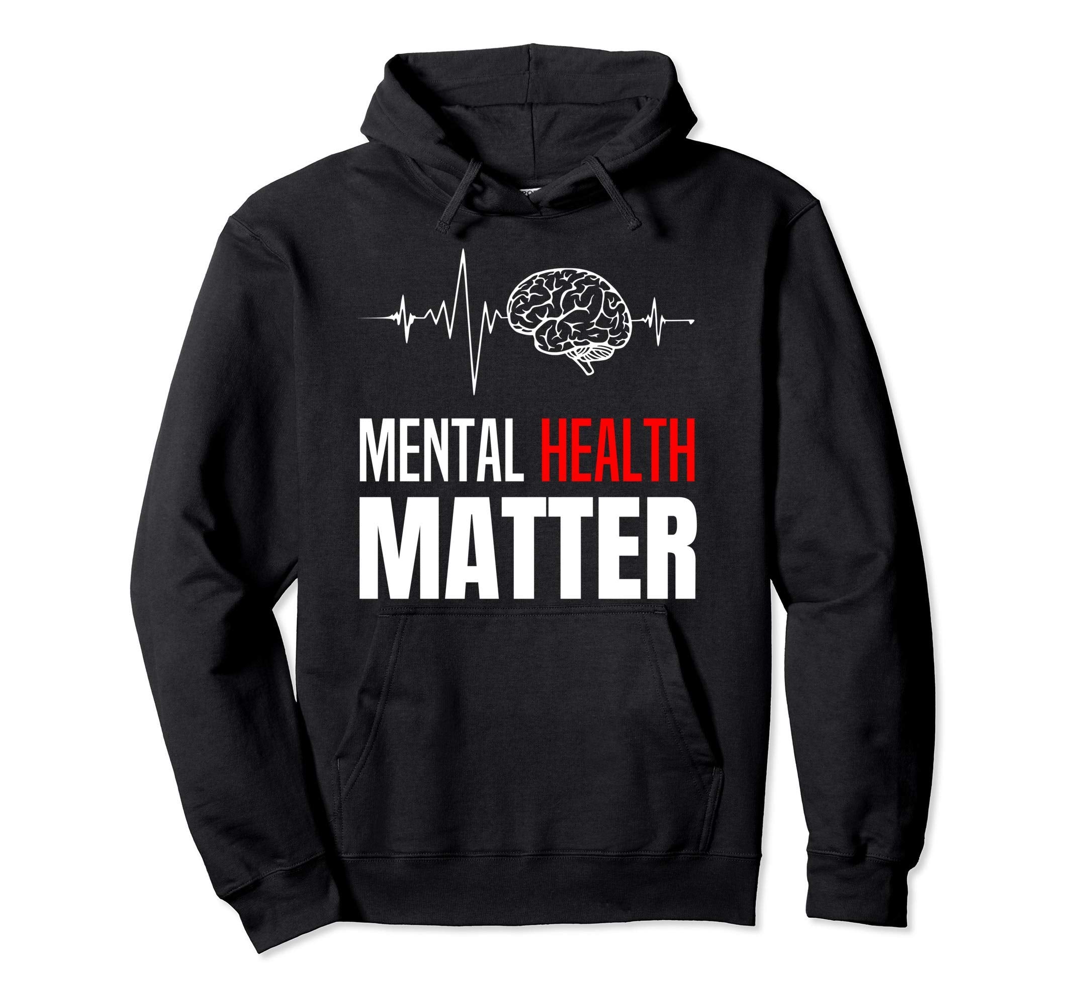 Mental Health Matter Human Brain Hoodie - Minimalist Print for Adults - T-Shirt, Sweatshirt, Hoodie