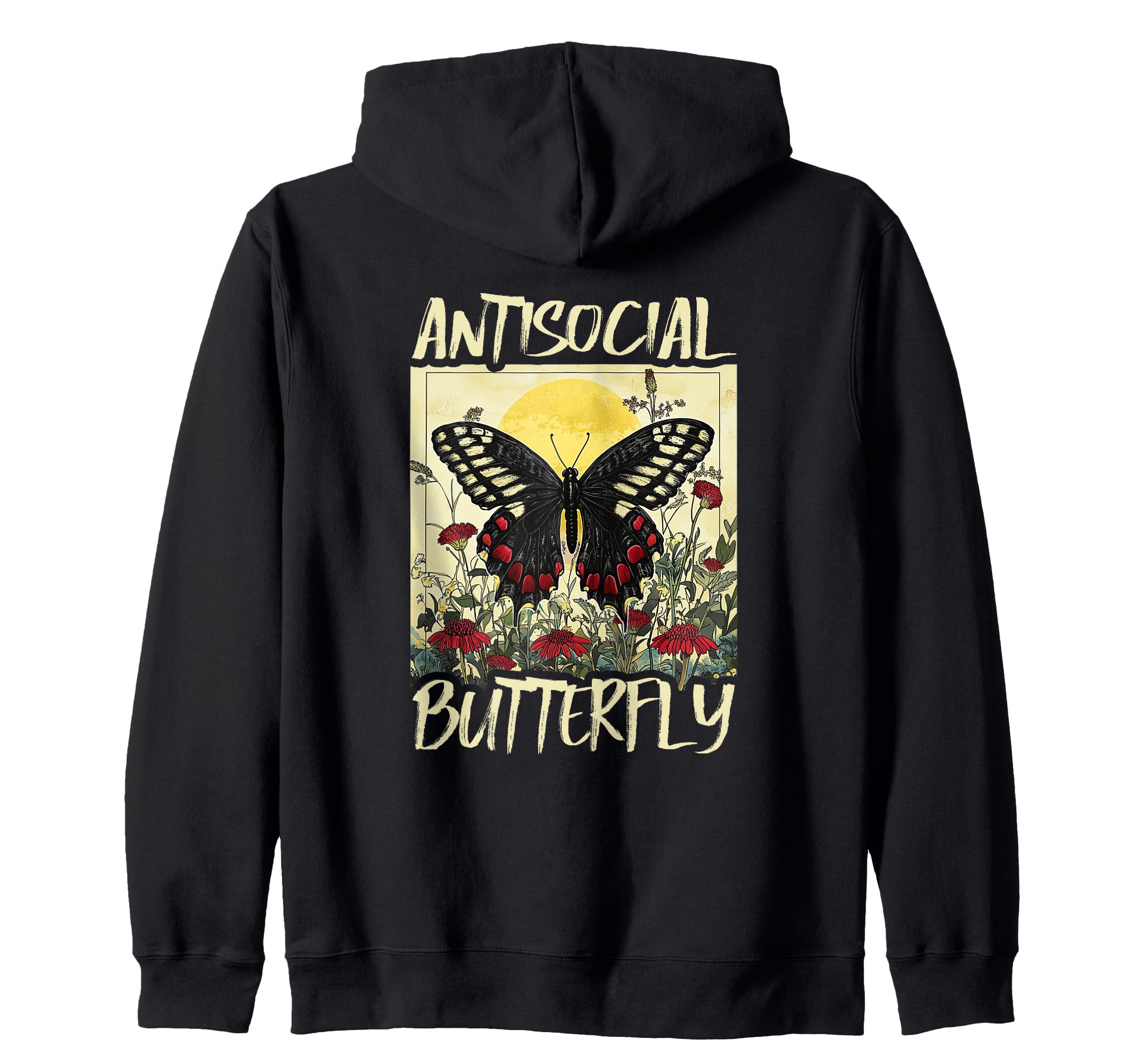 Antisocial Butterfly Gift Hoodie - Custom Art Print Unisex - T-Shirt, Sweatshirt, Hoodie