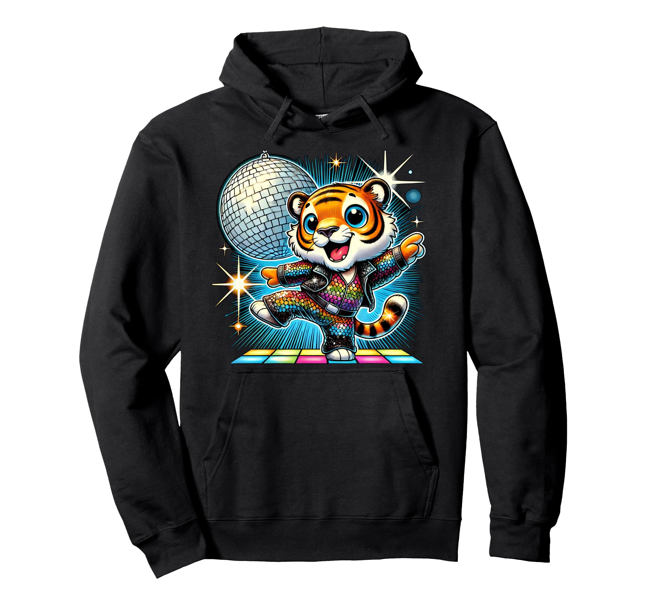 Aesthetic Tiger Disco Hoodie - Streetwear Style Unisex - T-Shirt, Sweatshirt, Hoodie