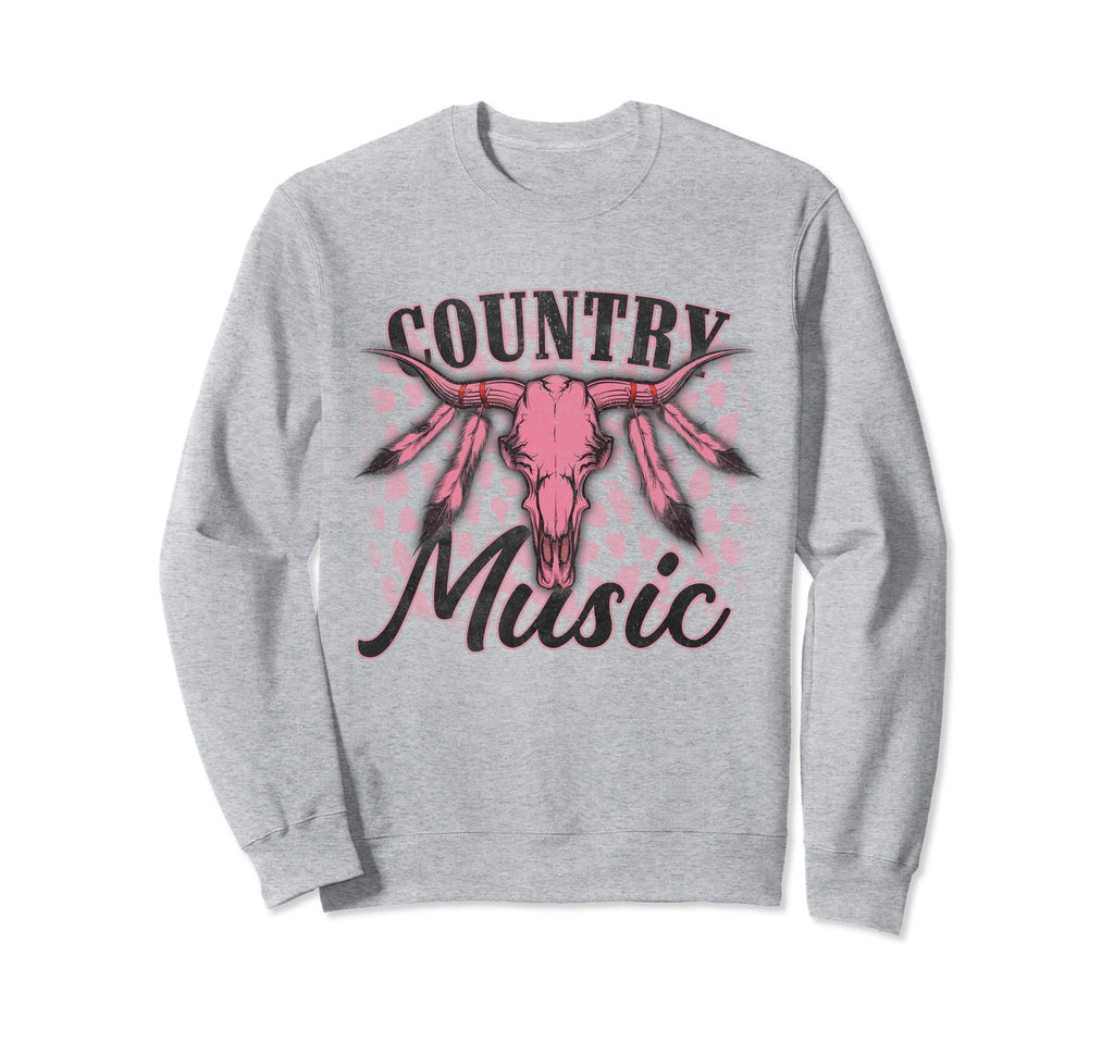 Leopard Bleached Bull Skull Western Sweatshirt - Trendy Graphic for Adults - T-Shirt, Sweatshirt, Hoodie