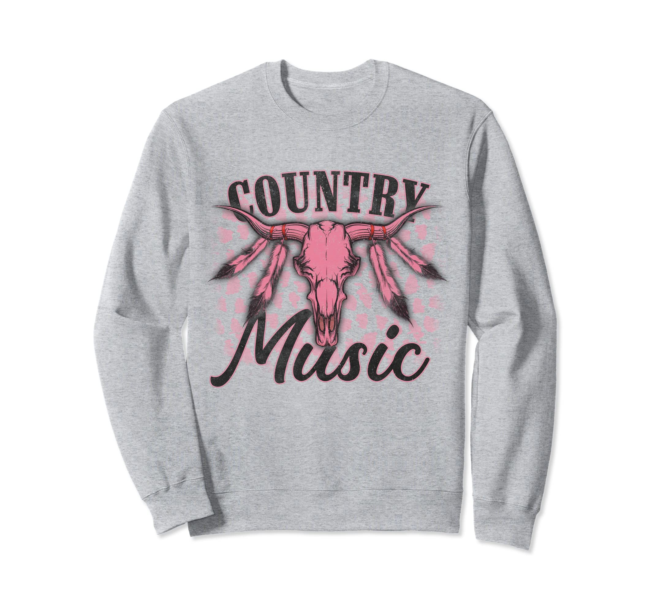 Leopard Bleached Bull Skull Western Sweatshirt - Trendy Graphic for Adults - T-Shirt, Sweatshirt, Hoodie