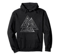 Viking Rune Symbol Distressed Valknut Hoodie - Graphic Print Men Women - T-Shirt, Sweatshirt, Hoodie