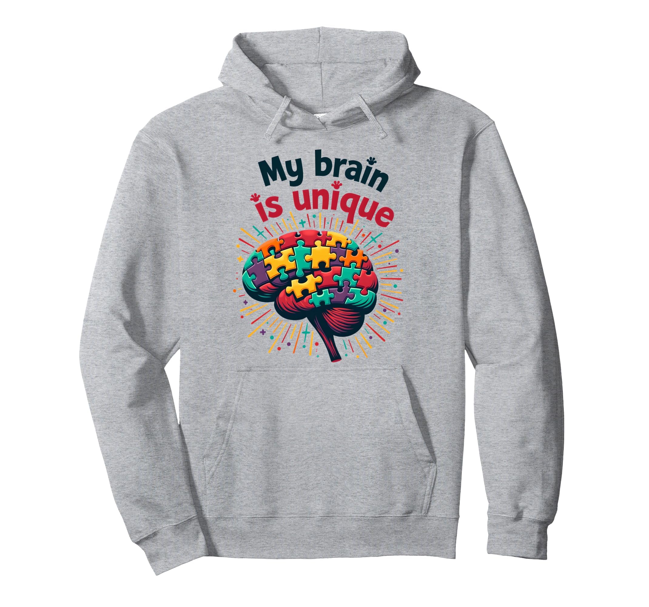My Brain Is Unique Neurodiversity Hoodie - Unique Graphic Men Women - T-Shirt, Sweatshirt, Hoodie