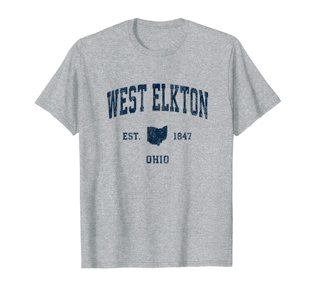 West Elkton Ohio Oh Athletic Navy T-Shirt - Trendy Graphic for Adults - T-Shirt, Sweatshirt, Hoodie