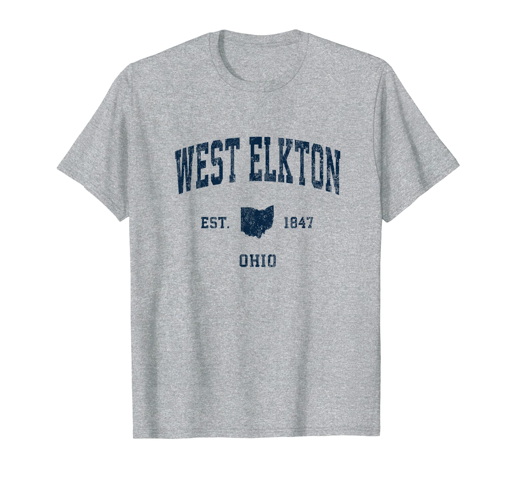 West Elkton Ohio Oh Athletic Navy T-Shirt - Trendy Graphic for Adults - T-Shirt, Sweatshirt, Hoodie