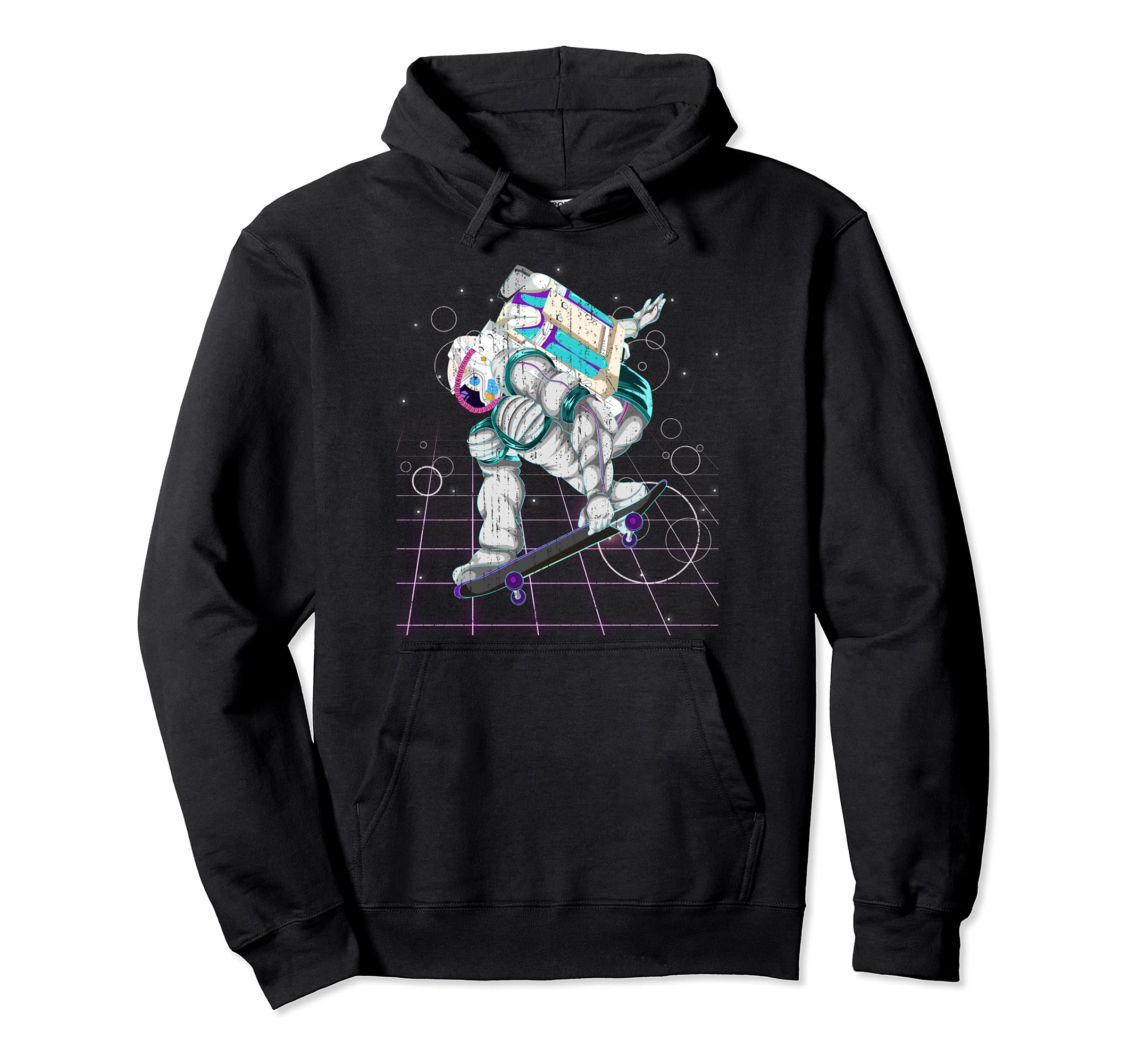 Vaporwave 80S Art Skateboarder Hoodie - Aesthetic Graphic Men Women - T-Shirt, Sweatshirt, Hoodie