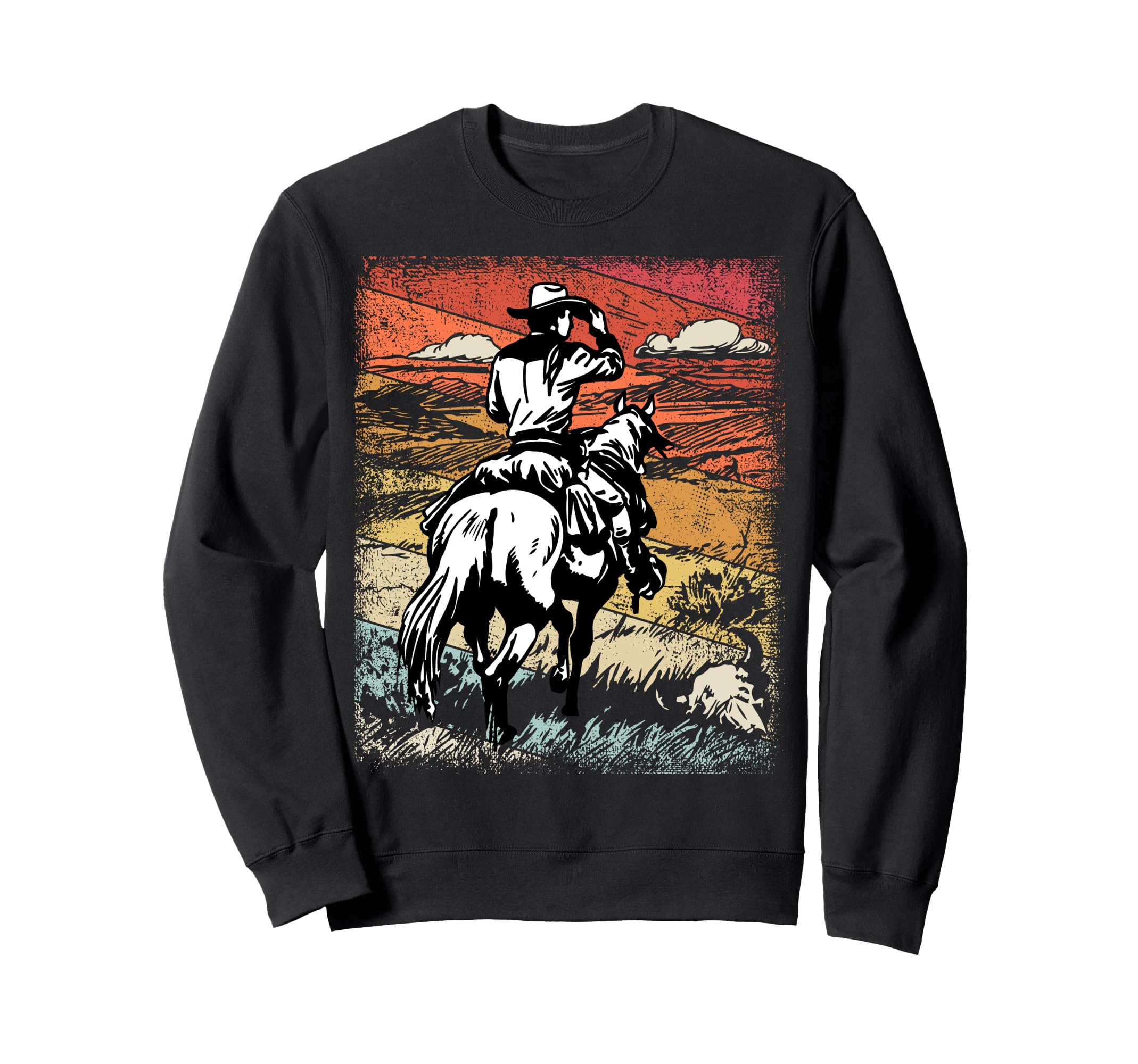 Cowboy Shirts Mens Western Riding Horse Sweatshirt - Unique Graphic Unisex - T-Shirt, Sweatshirt, Hoodie