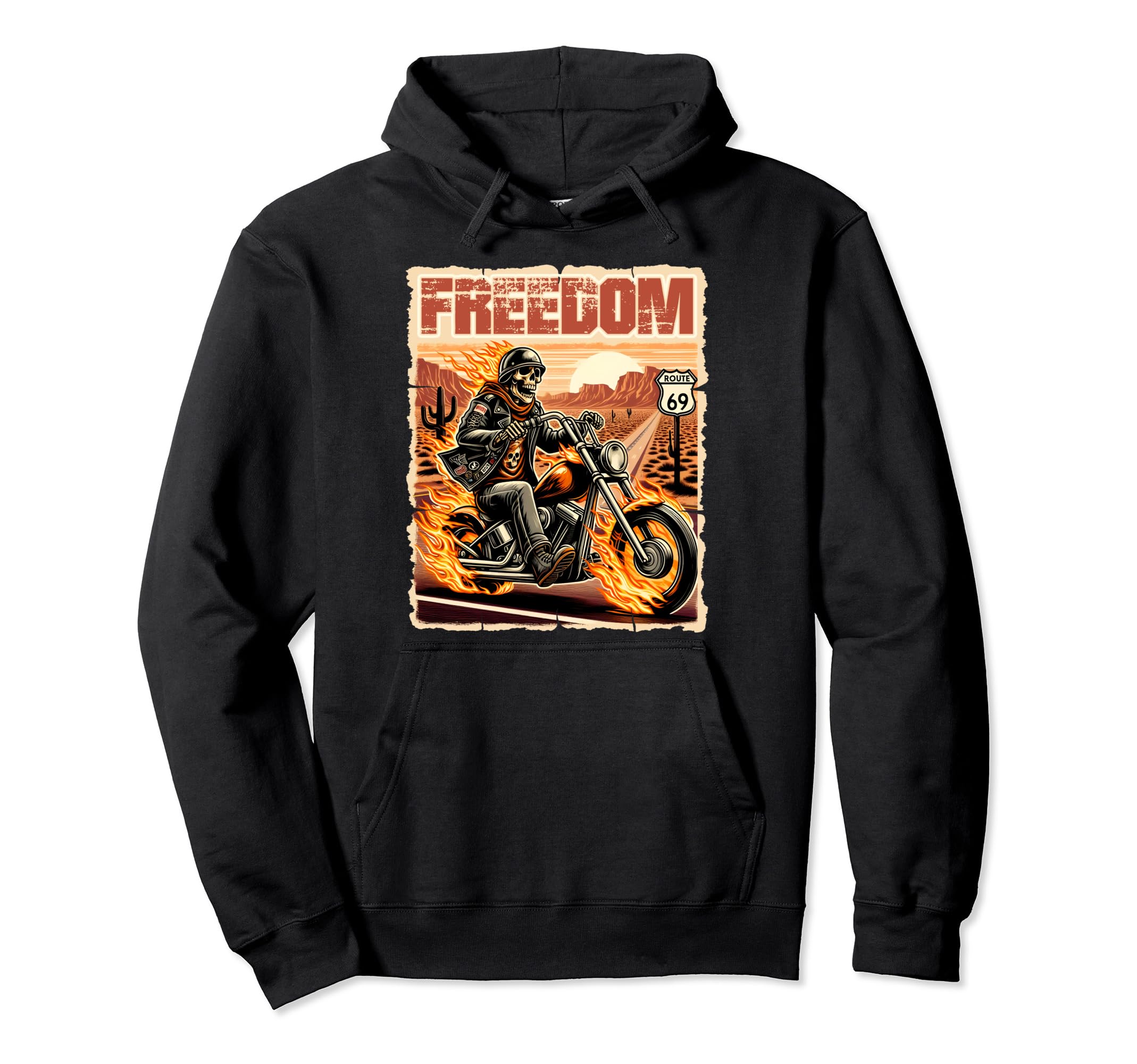 Rocker Outfit Skull Biker Motorcycle Hoodie - Streetwear Style Men Women - T-Shirt, Sweatshirt, Hoodie