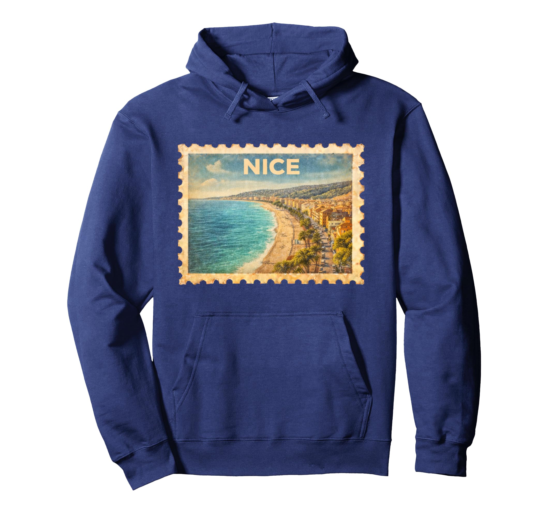 Nice France Travel Stamp Art Hoodie - Graphic Print for Adults - T-Shirt, Sweatshirt, Hoodie