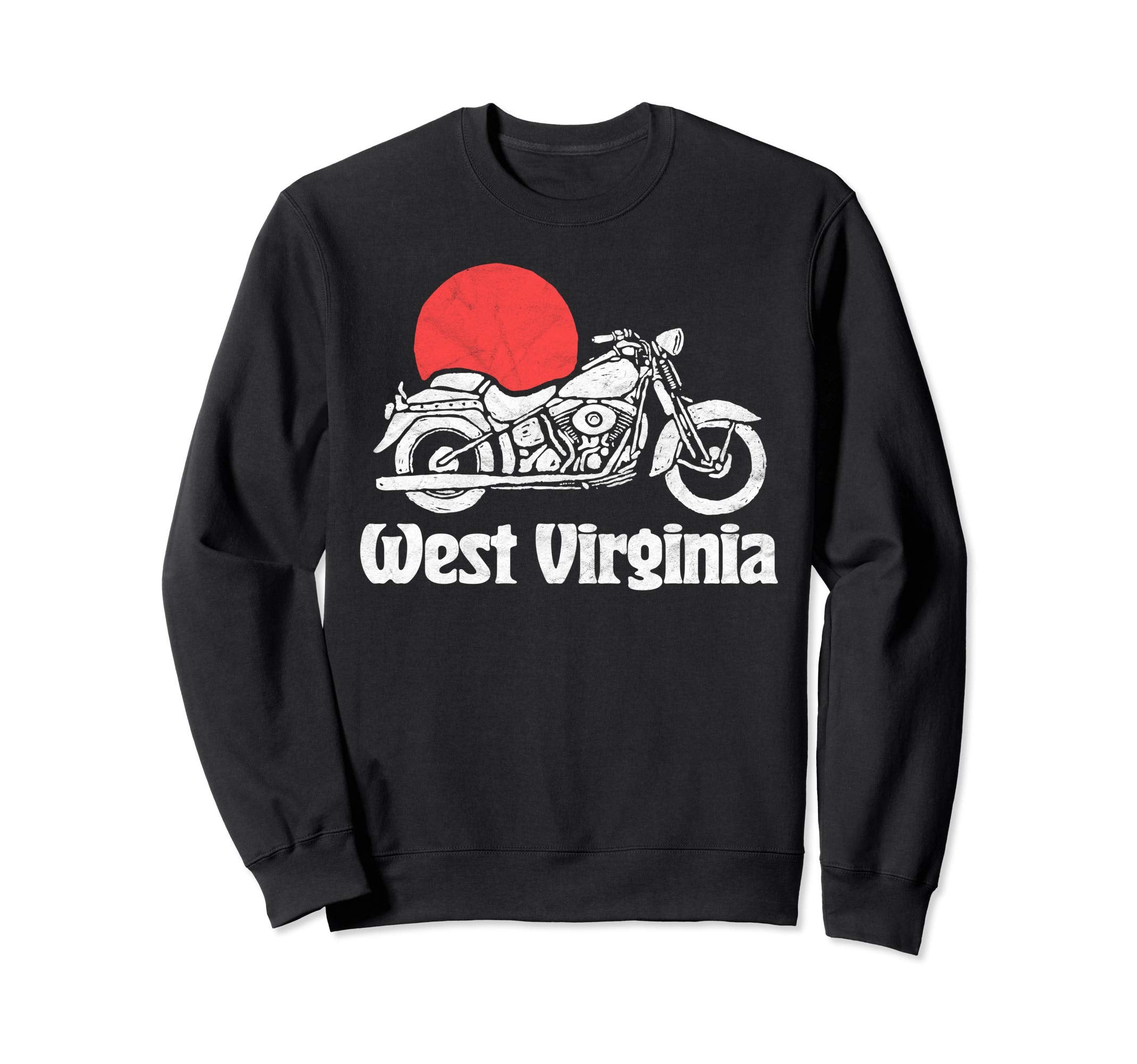 West Virginia Motorcycle Sun Sweatshirt - Minimalist Print Unisex - T-Shirt, Sweatshirt, Hoodie