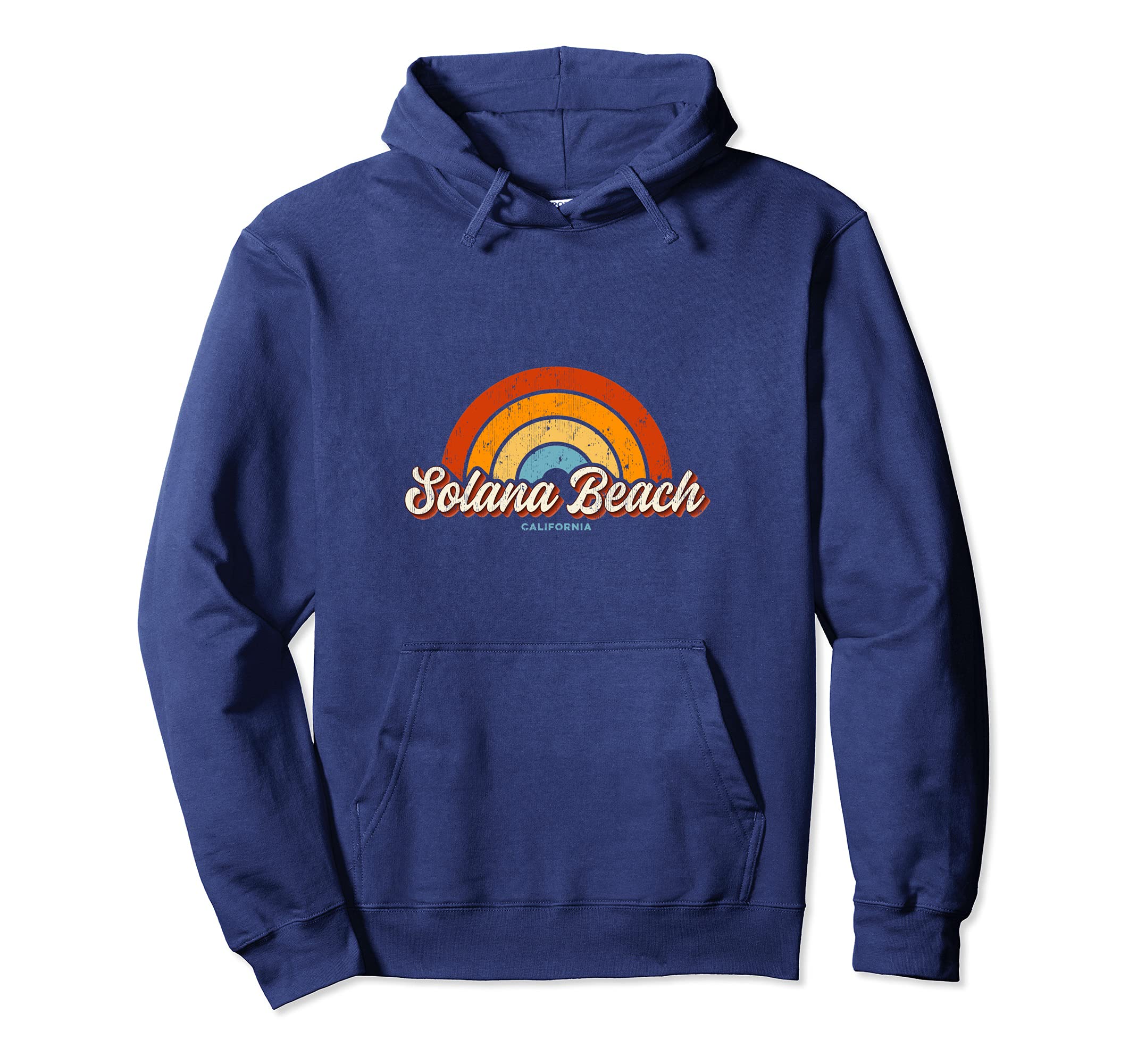 Solana Beach California Ca Rainbow 70S Hoodie - Custom Art Print Unisex - T-Shirt, Sweatshirt, Hoodie