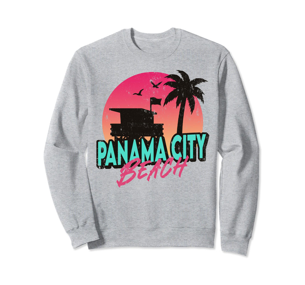 Panama City Beach Florida Palm Sweatshirt - Fun Novelty Design for Adults - T-Shirt, Sweatshirt, Hoodie
