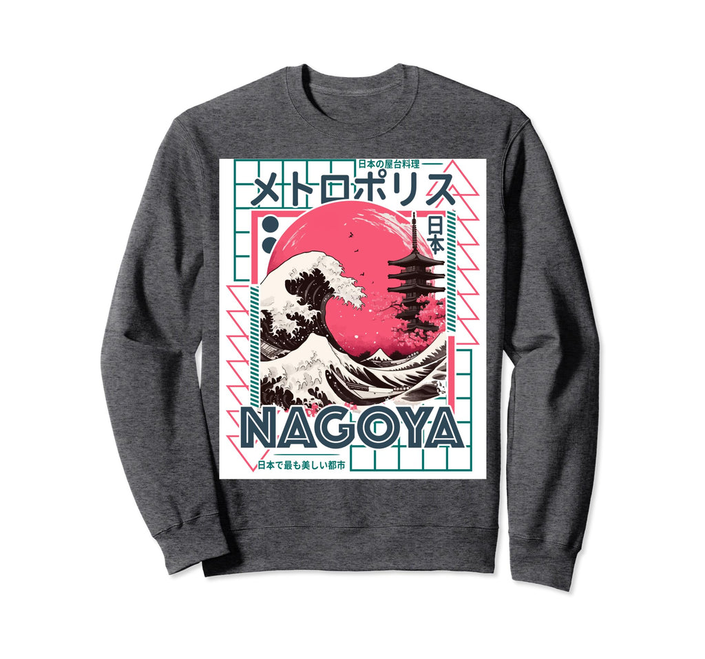 Nagoya City 80S Synthwave Kanagawa Sweatshirt - Novelty Apparel Unisex - T-Shirt, Sweatshirt, Hoodie