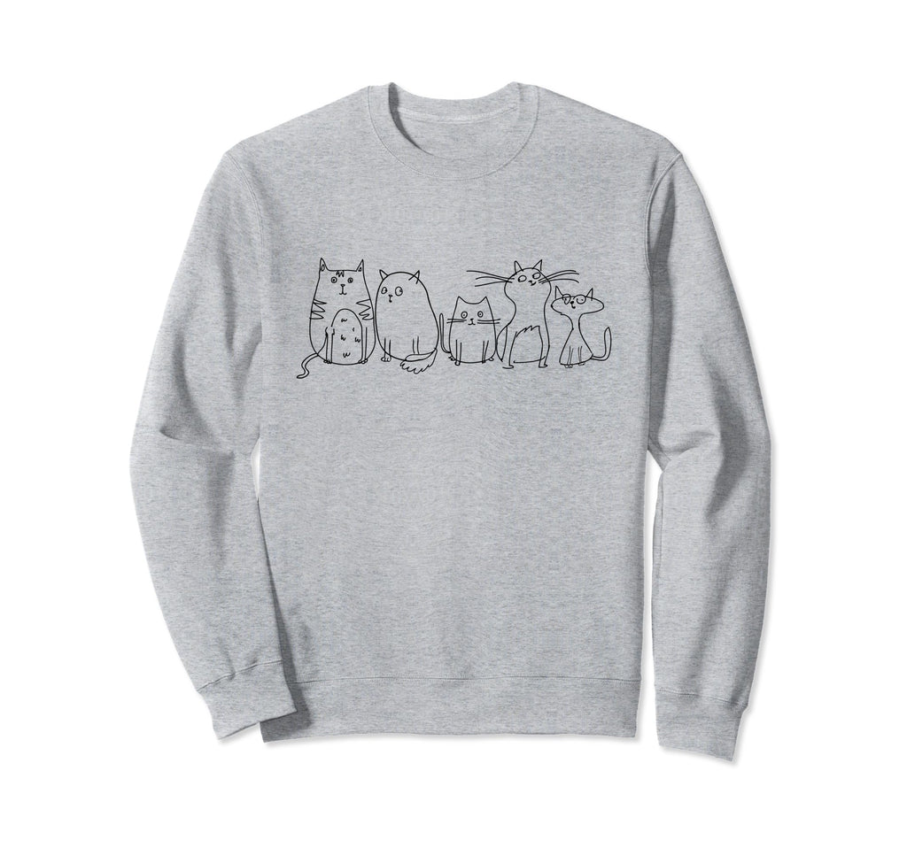 Illustration Cats Line Art Sweatshirt - Streetwear Style Men Women - T-Shirt, Sweatshirt, Hoodie