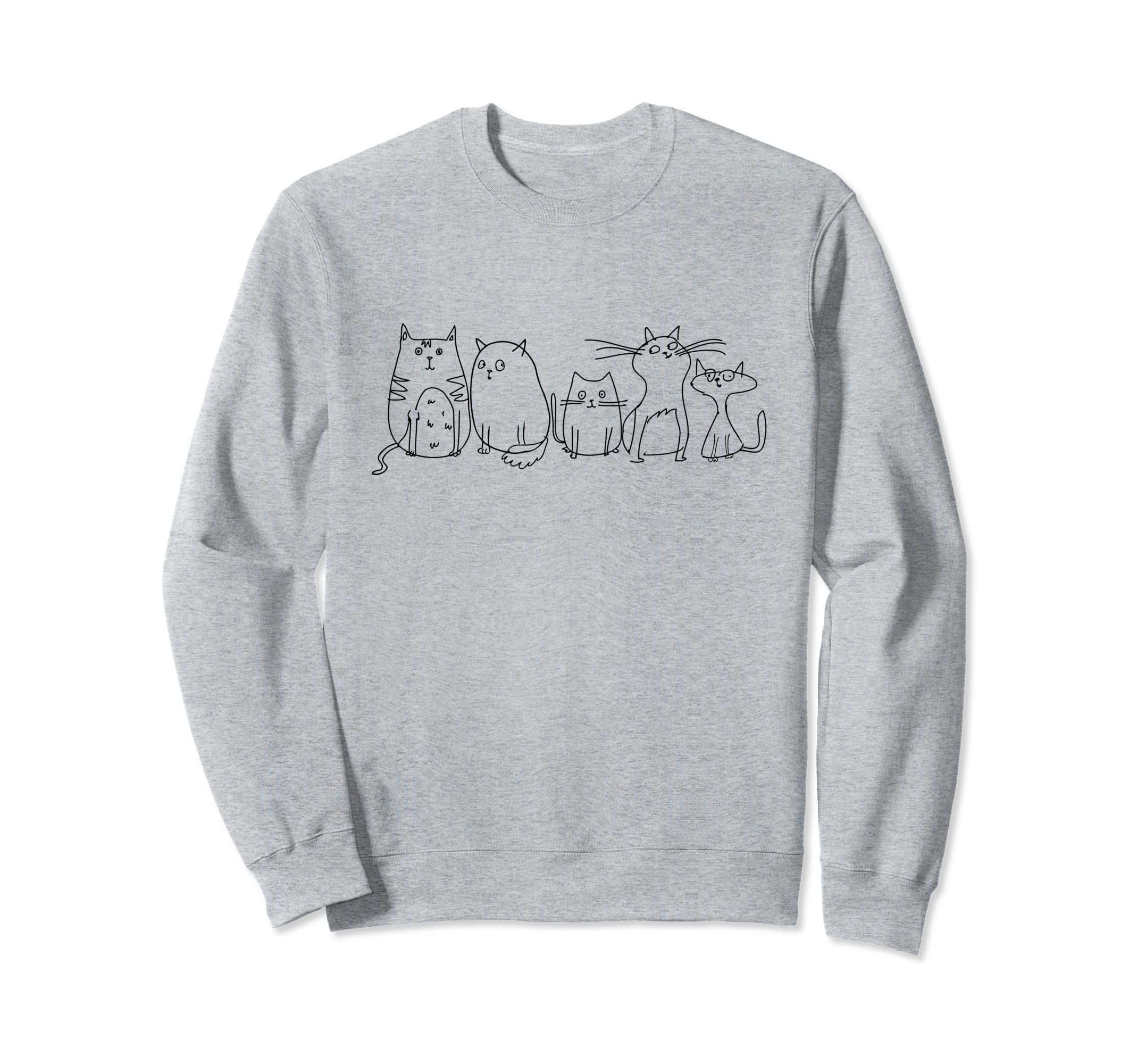 Illustration Cats Line Art Sweatshirt - Streetwear Style Men Women - T-Shirt, Sweatshirt, Hoodie