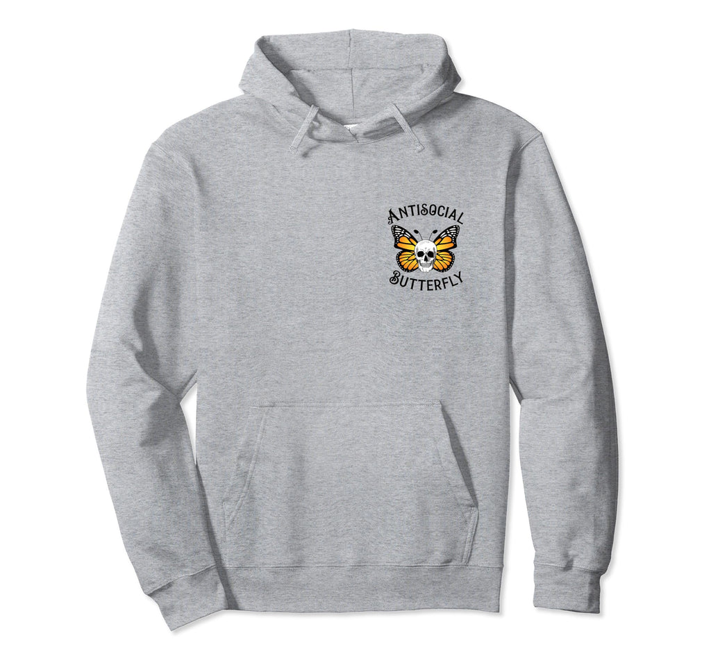 Antisocial Butterfly Introvert Monarch Hoodie - Novelty Apparel Unisex - T-Shirt, Sweatshirt, Hoodie