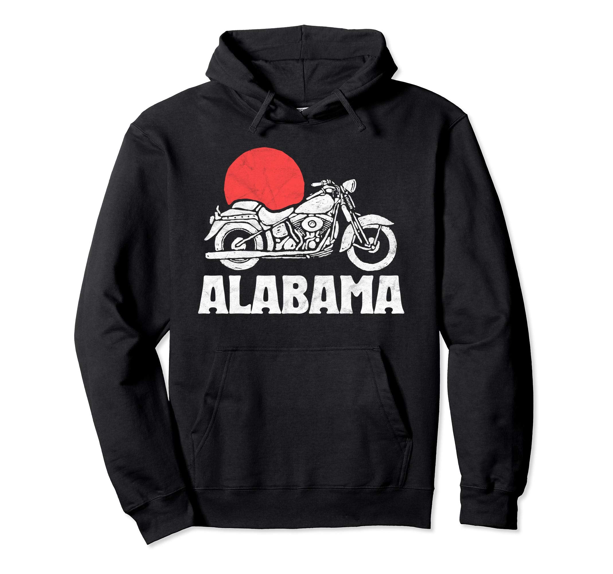Alabama Motorcycle Sun Minimalist Hoodie - Casual Everyday Wear Men Women - T-Shirt, Sweatshirt, Hoodie