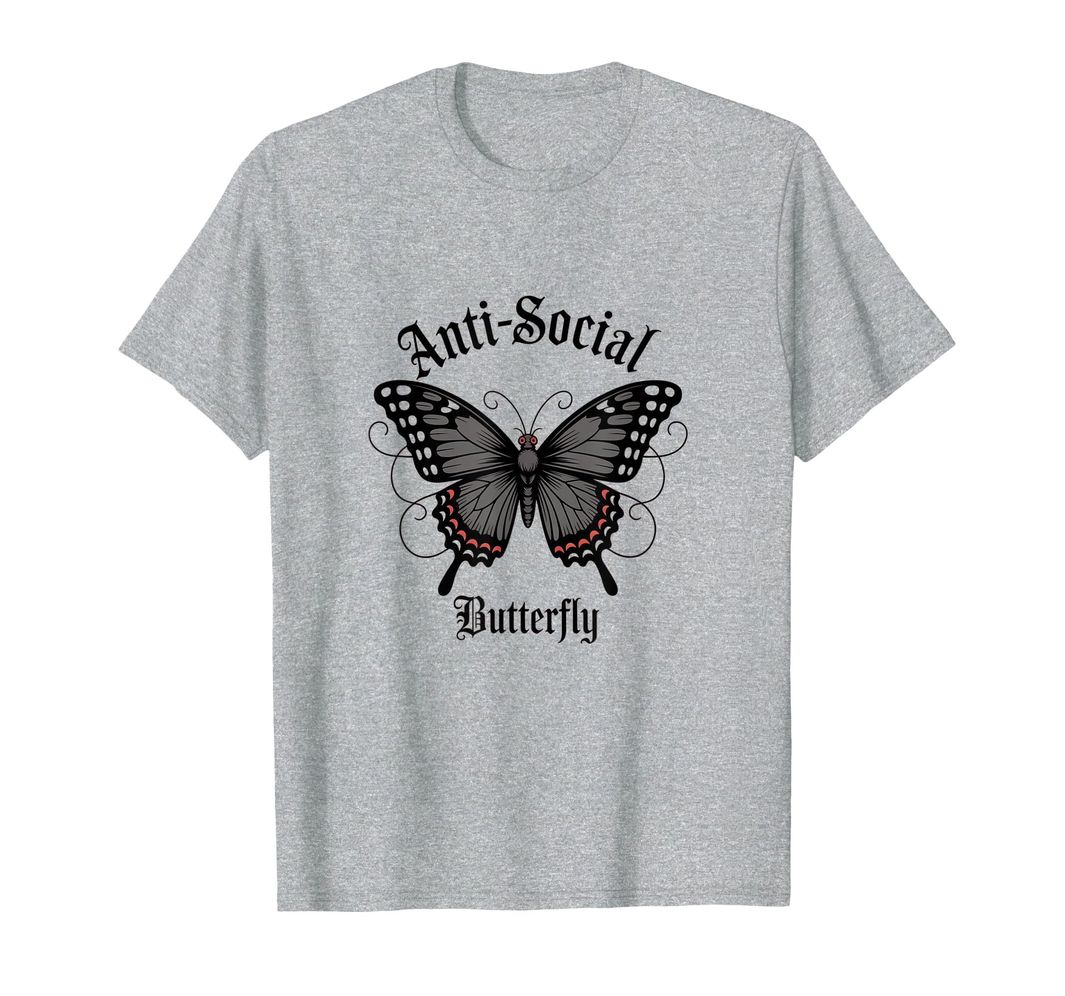 Antisocial Gothic Butterfly Aesthetic T-Shirt - Minimalist Print Unisex - T-Shirt, Sweatshirt, Hoodie