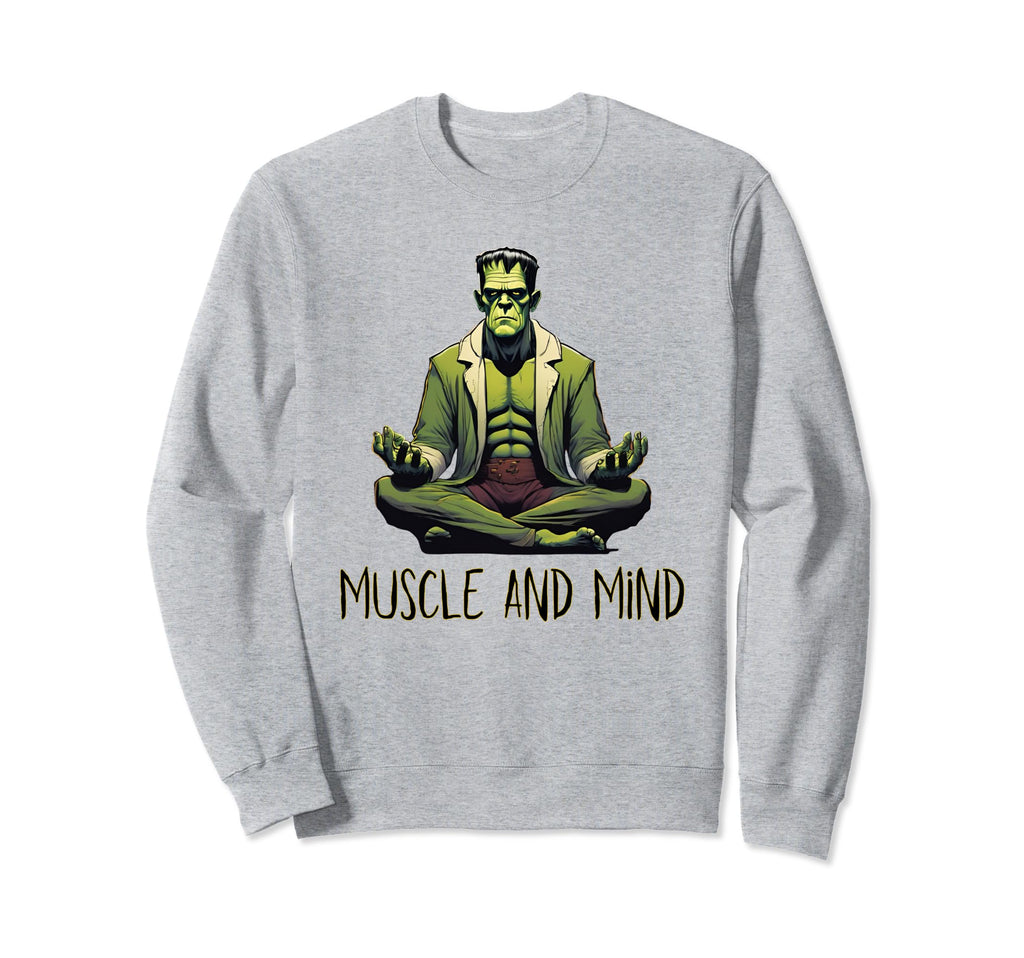 Frankenstein Meditating Muscle Mind Sweatshirt - Graphic Print for Adults - T-Shirt, Sweatshirt, Hoodie
