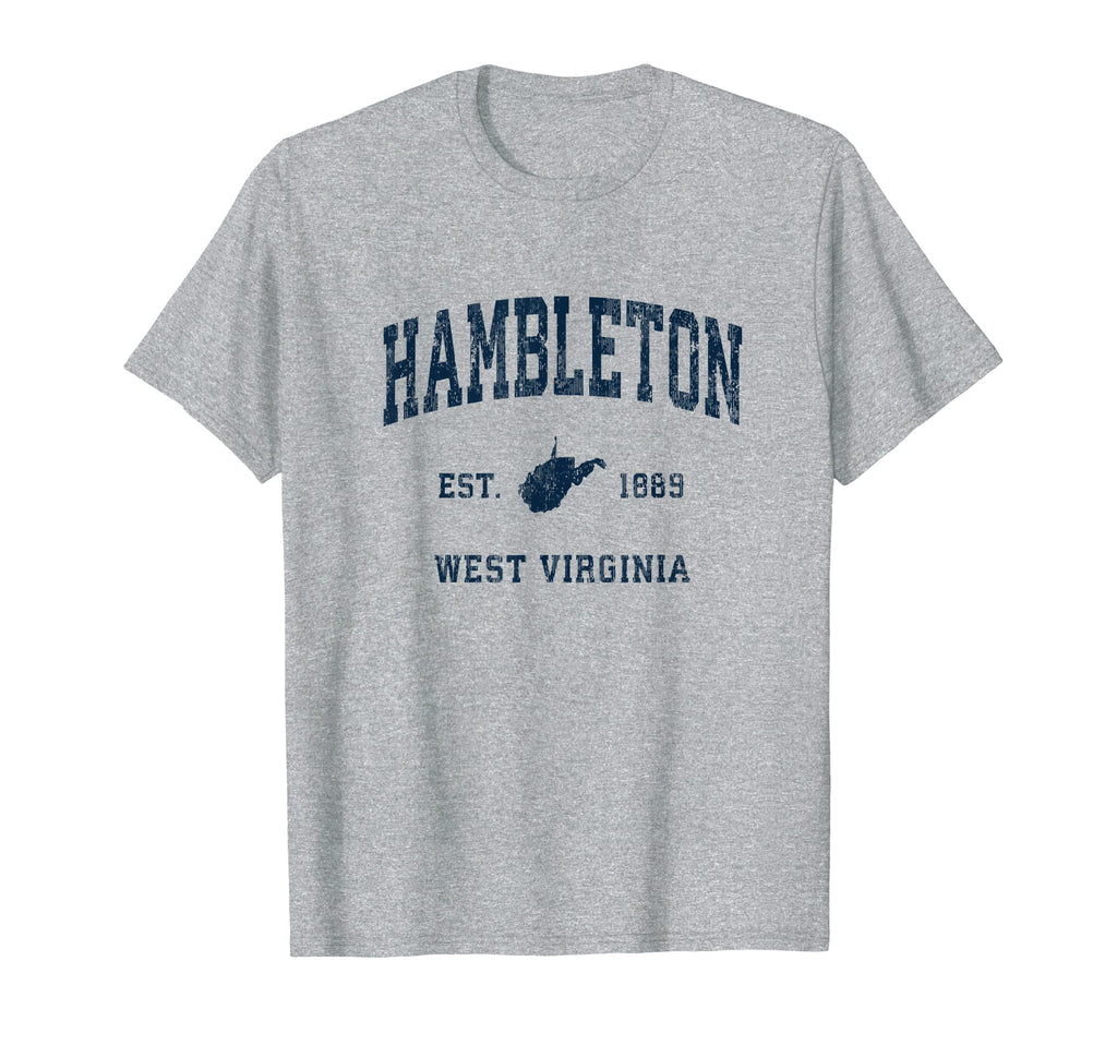 Hambleton West Virginia Wv Athletic Navy T-Shirt - Trendy Graphic Unisex - T-Shirt, Sweatshirt, Hoodie