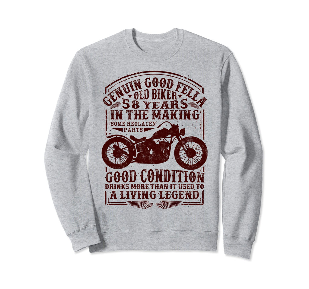58 Years Old Biker Birthday Sweatshirt - Fun Novelty Design Men Women - T-Shirt, Sweatshirt, Hoodie