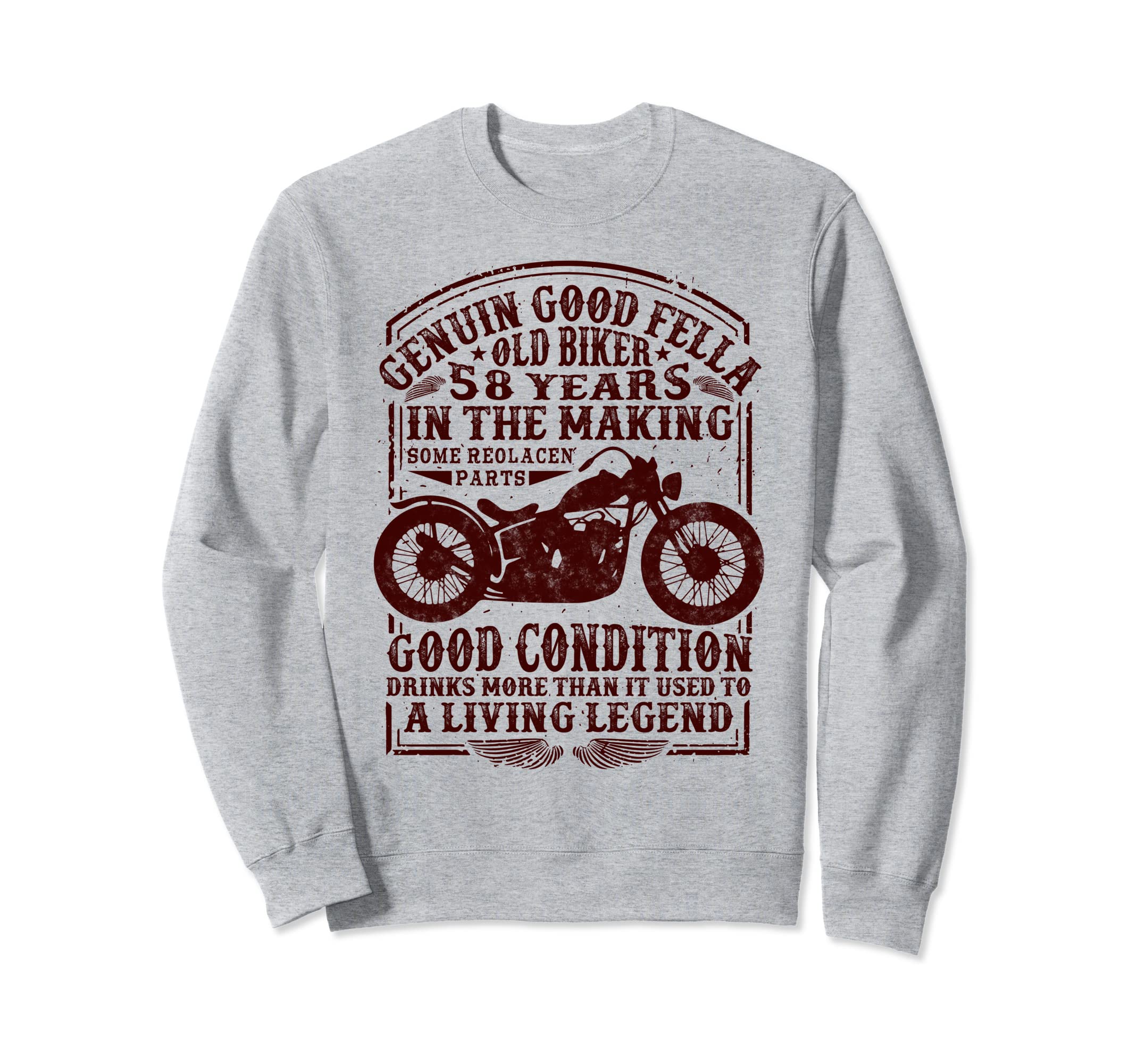 58 Years Old Biker Birthday Sweatshirt - Fun Novelty Design Men Women - T-Shirt, Sweatshirt, Hoodie
