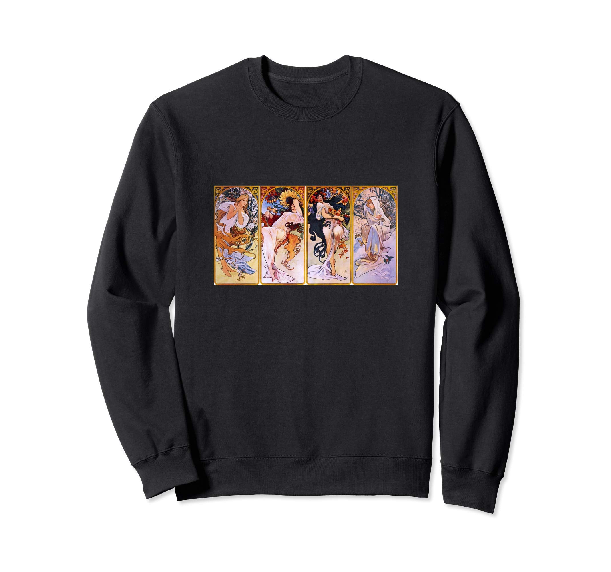 Four Seasons Alphonse Mucha Art Sweatshirt - Custom Art Print Unisex - T-Shirt, Sweatshirt, Hoodie