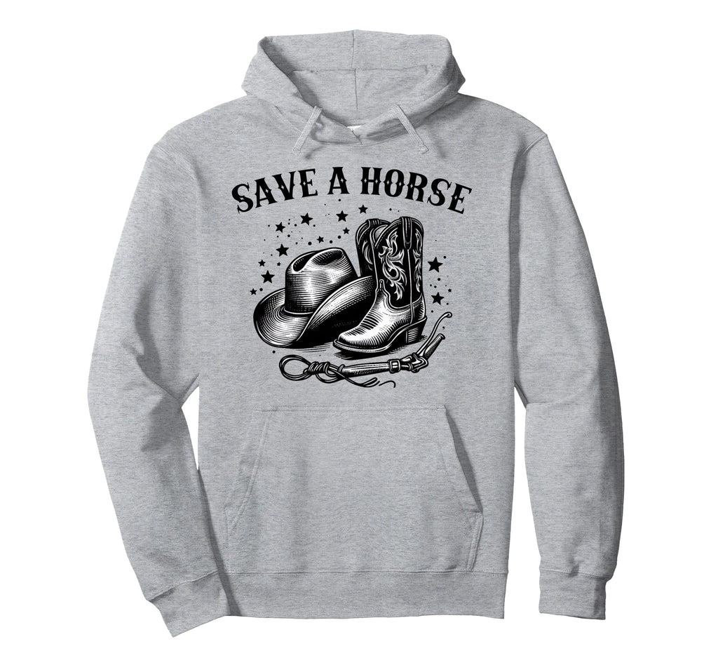 Save Horse Western Country Cowboy Hoodie - Unique Graphic Unisex - T-Shirt, Sweatshirt, Hoodie