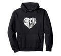 Caffeine Love Heart Typography Hoodie - Fun Novelty Design for Adults - T-Shirt, Sweatshirt, Hoodie