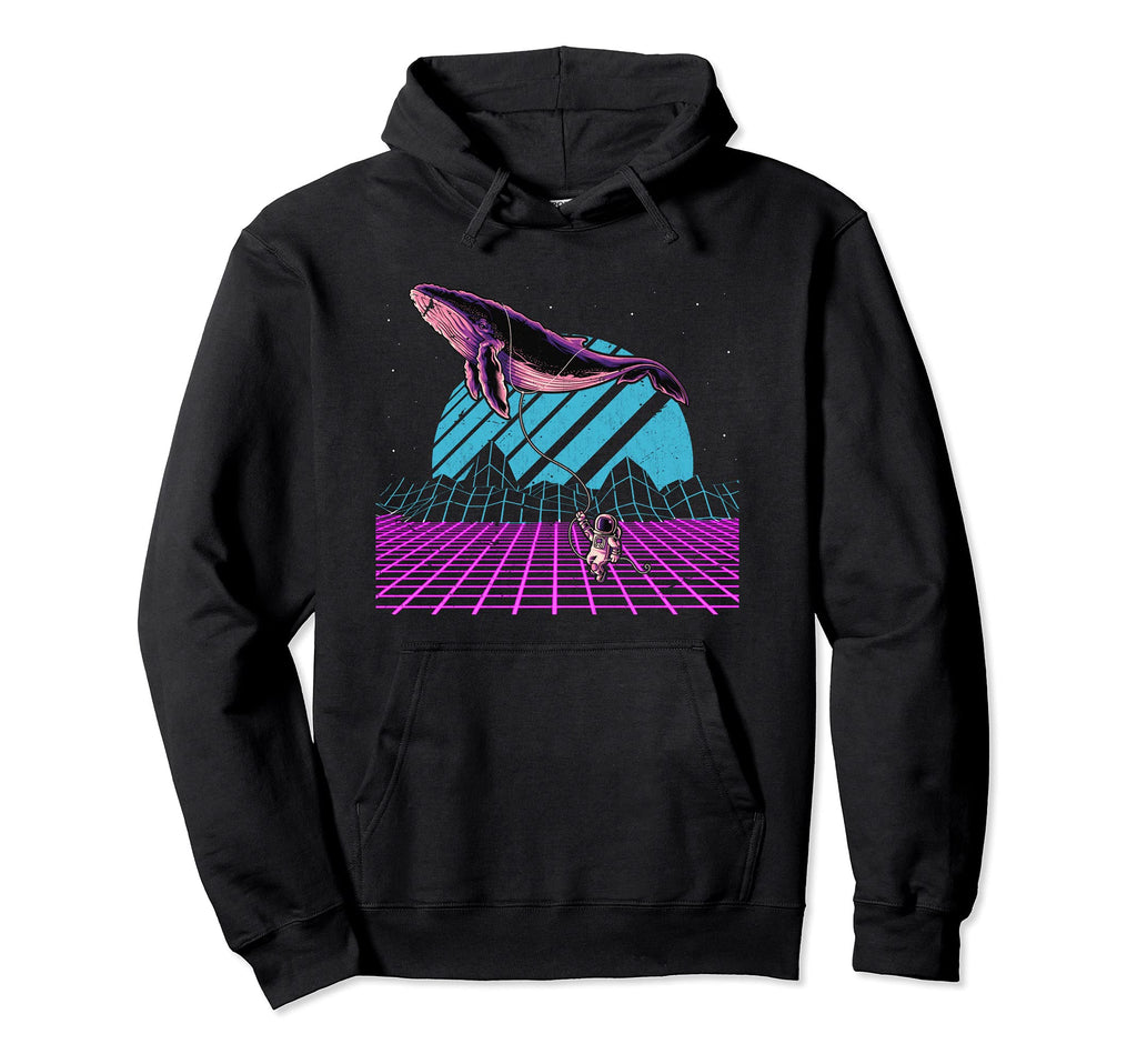 Outer Space Astronomy Whale 90S Art Hoodie - Aesthetic Graphic Unisex - T-Shirt, Sweatshirt, Hoodie