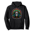 Native American Indian Chief Skull Cycle Hoodie - Unique Graphic Men Women - T-Shirt, Sweatshirt, Hoodie