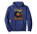 Vinyl Junkie Vinyl Record Analogue Hoodie - Fun Novelty Design Men Women - T-Shirt, Sweatshirt, Hoodie