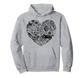 Motorcycle Biker Heart Hoodie - Unique Graphic Unisex - T-Shirt, Sweatshirt, Hoodie