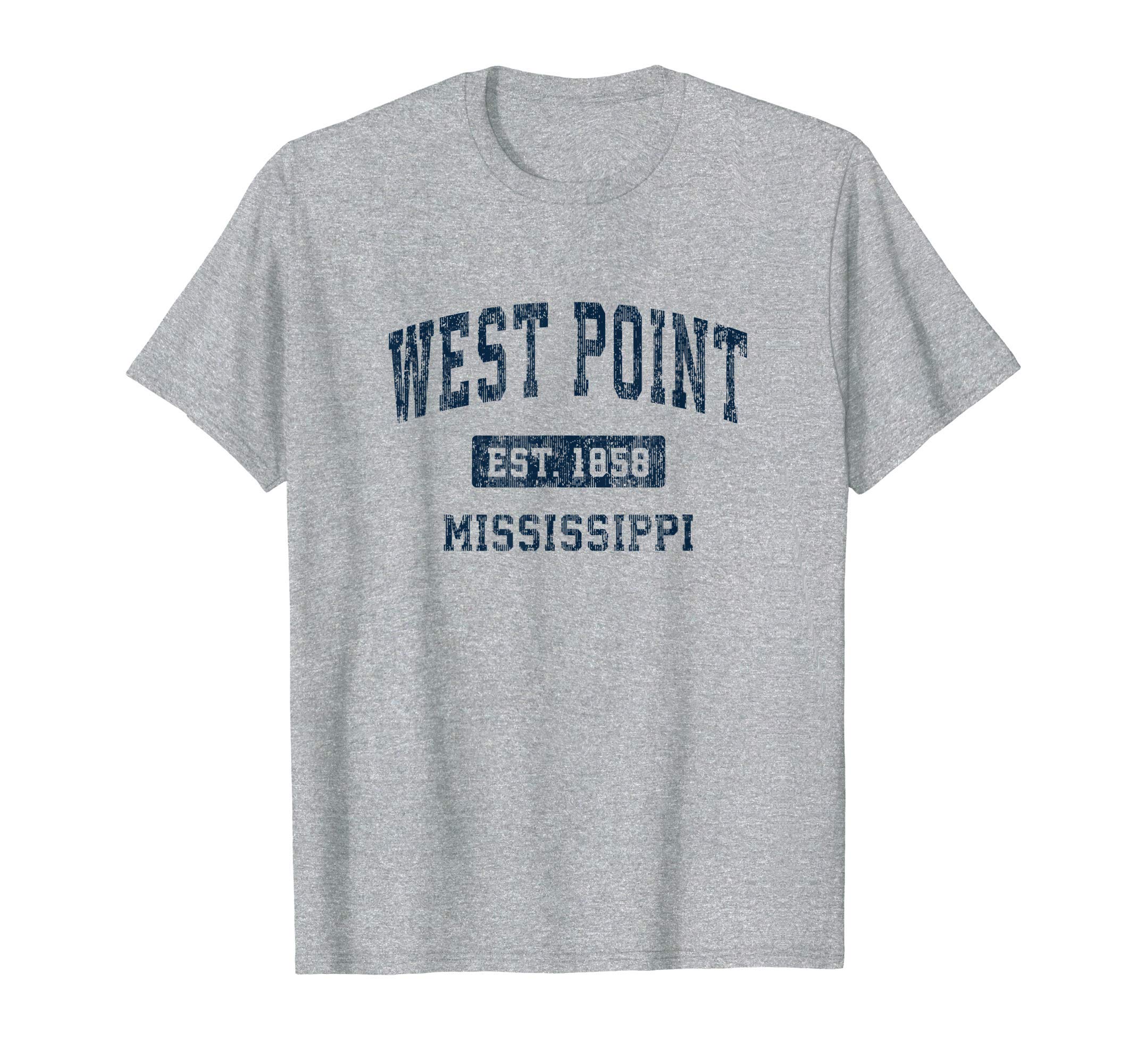 West Point Mississippi Ms Sports Navy T-Shirt - Novelty Apparel for Adults - T-Shirt, Sweatshirt, Hoodie