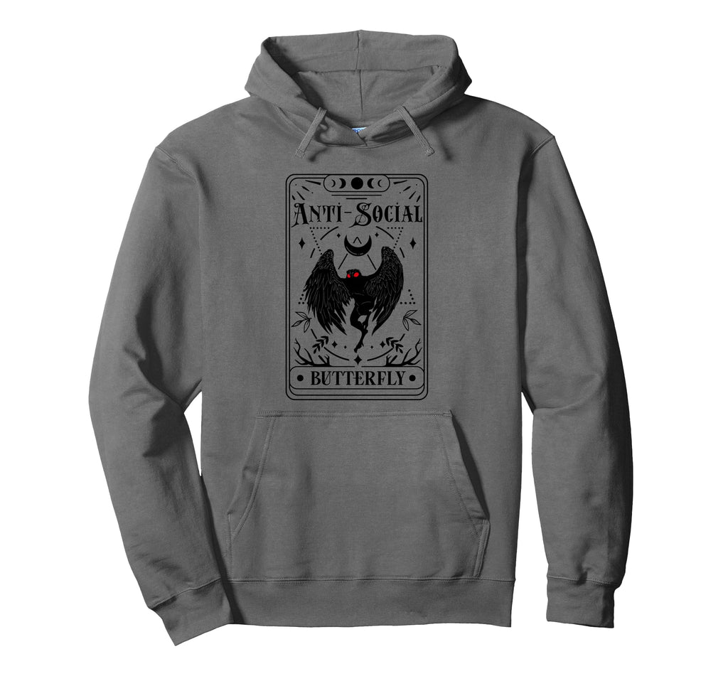 Introvert Emporium Mothman Tarot Card Hoodie - Fun Novelty Design Unisex - T-Shirt, Sweatshirt, Hoodie