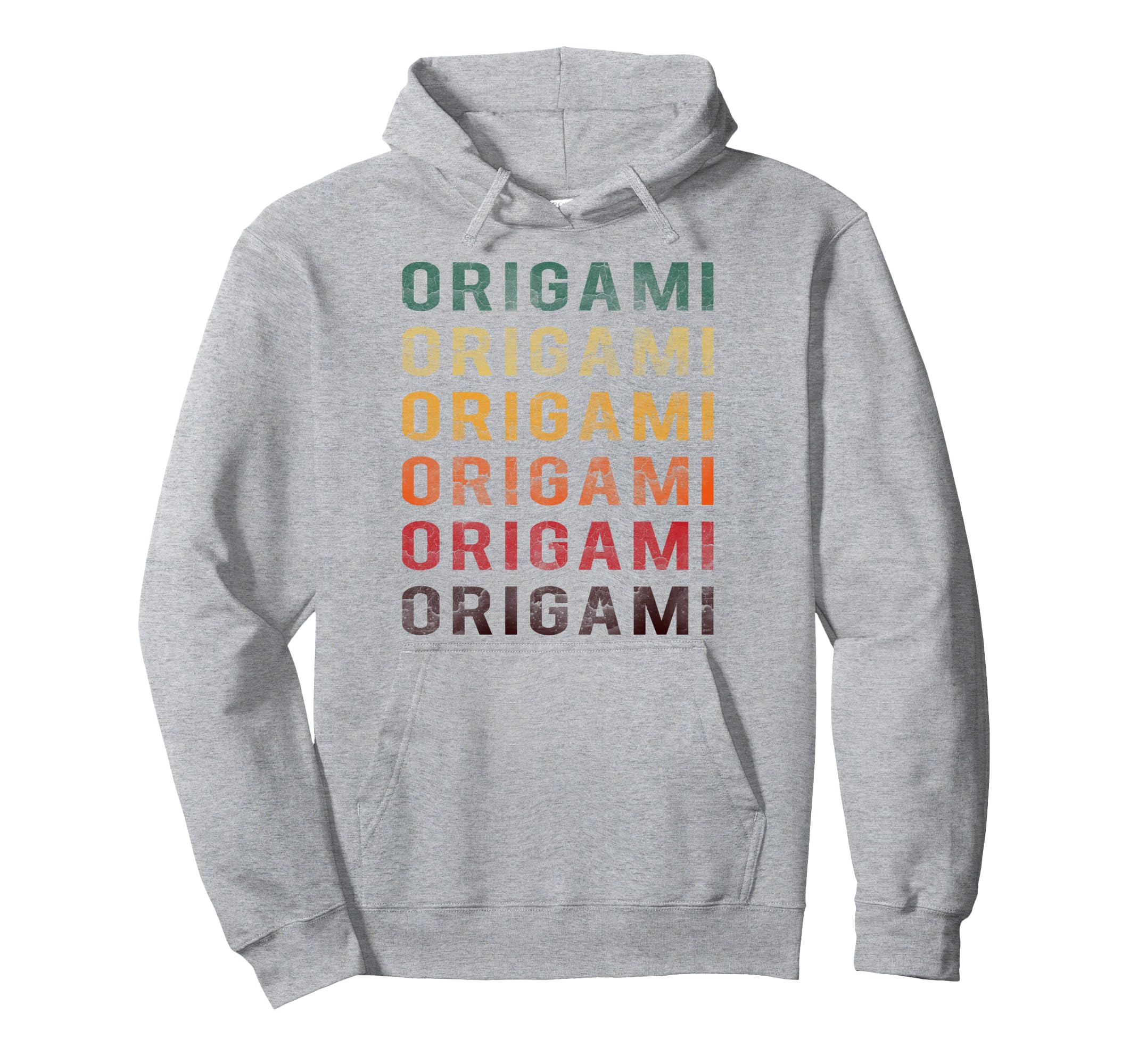 Word Distressed Origami Paper Fold Hoodie - Minimalist Print for Adults - T-Shirt, Sweatshirt, Hoodie