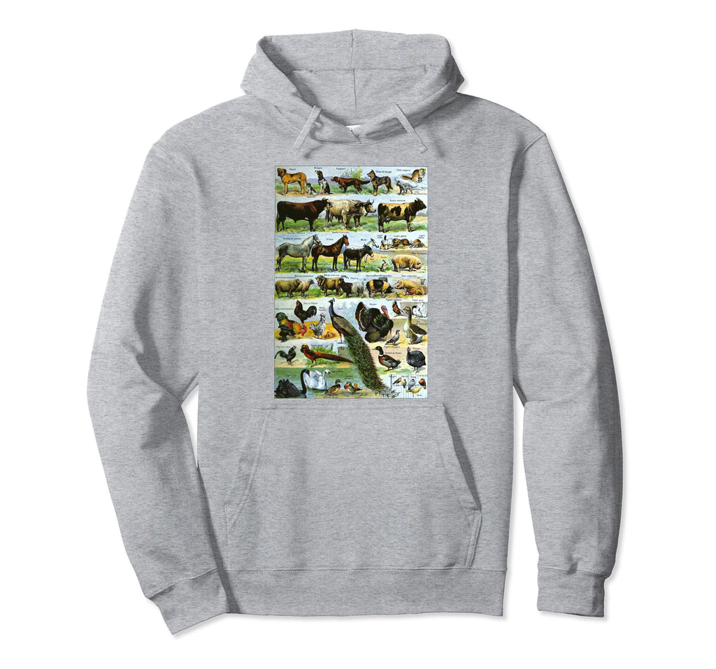 French Domestic Animals Hoodie - Novelty Apparel Unisex - T-Shirt, Sweatshirt, Hoodie