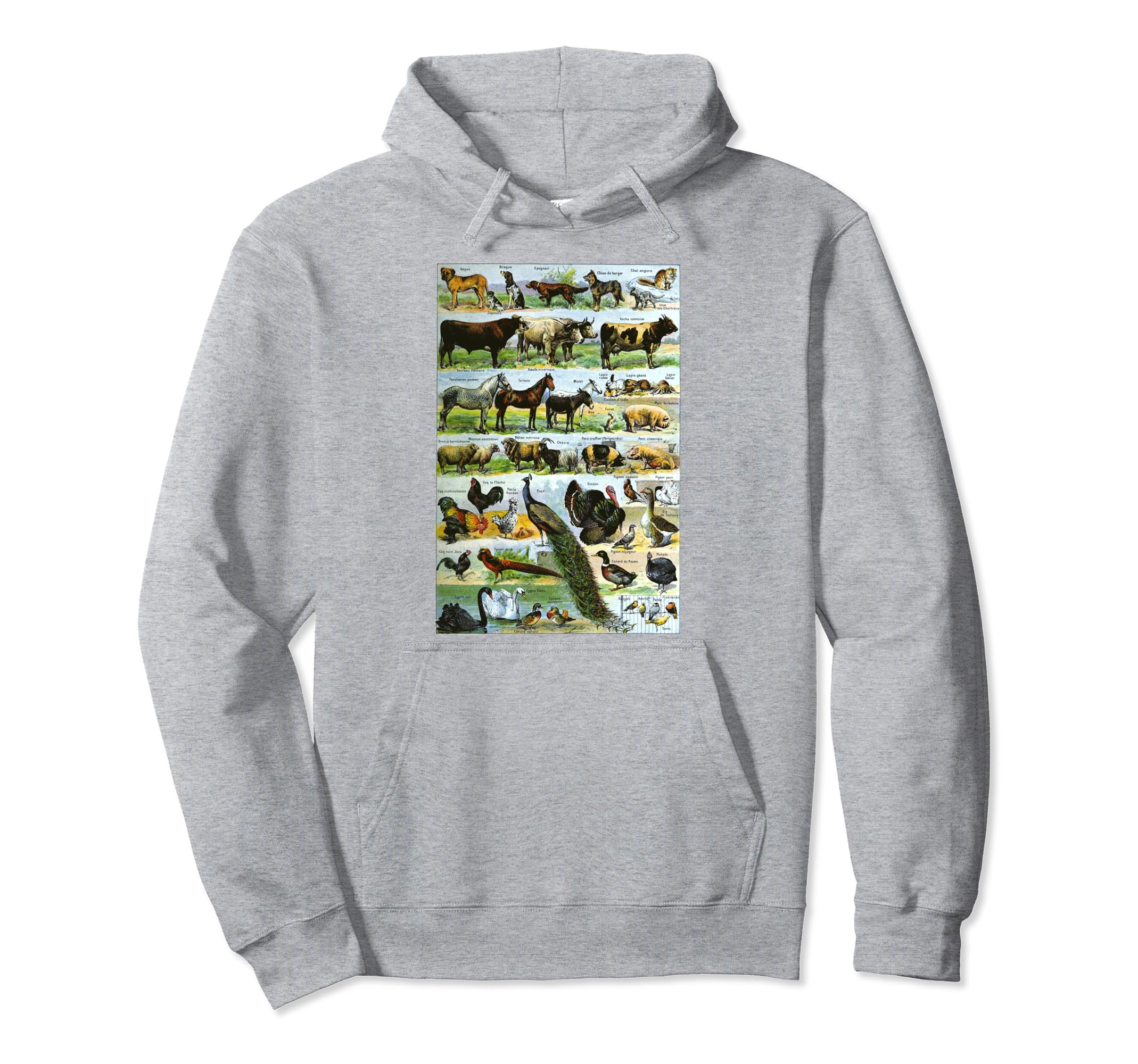 French Domestic Animals Hoodie - Novelty Apparel Unisex - T-Shirt, Sweatshirt, Hoodie