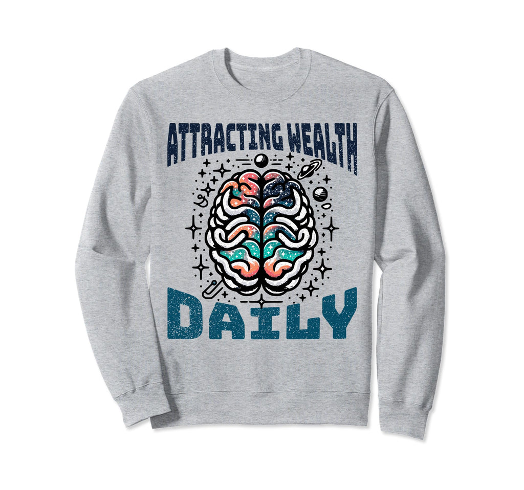 Attracting Wealth Daily Cosmic Brain Art Sweatshirt - Trendy Graphic Unisex - T-Shirt, Sweatshirt, Hoodie