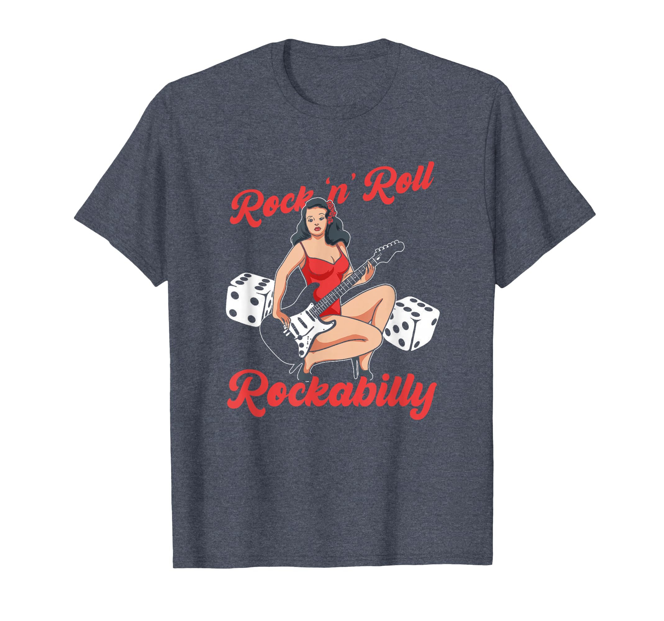 Rock N Roll Rockabilly Pin Up T-Shirt - Minimalist Print Men Women - T-Shirt, Sweatshirt, Hoodie