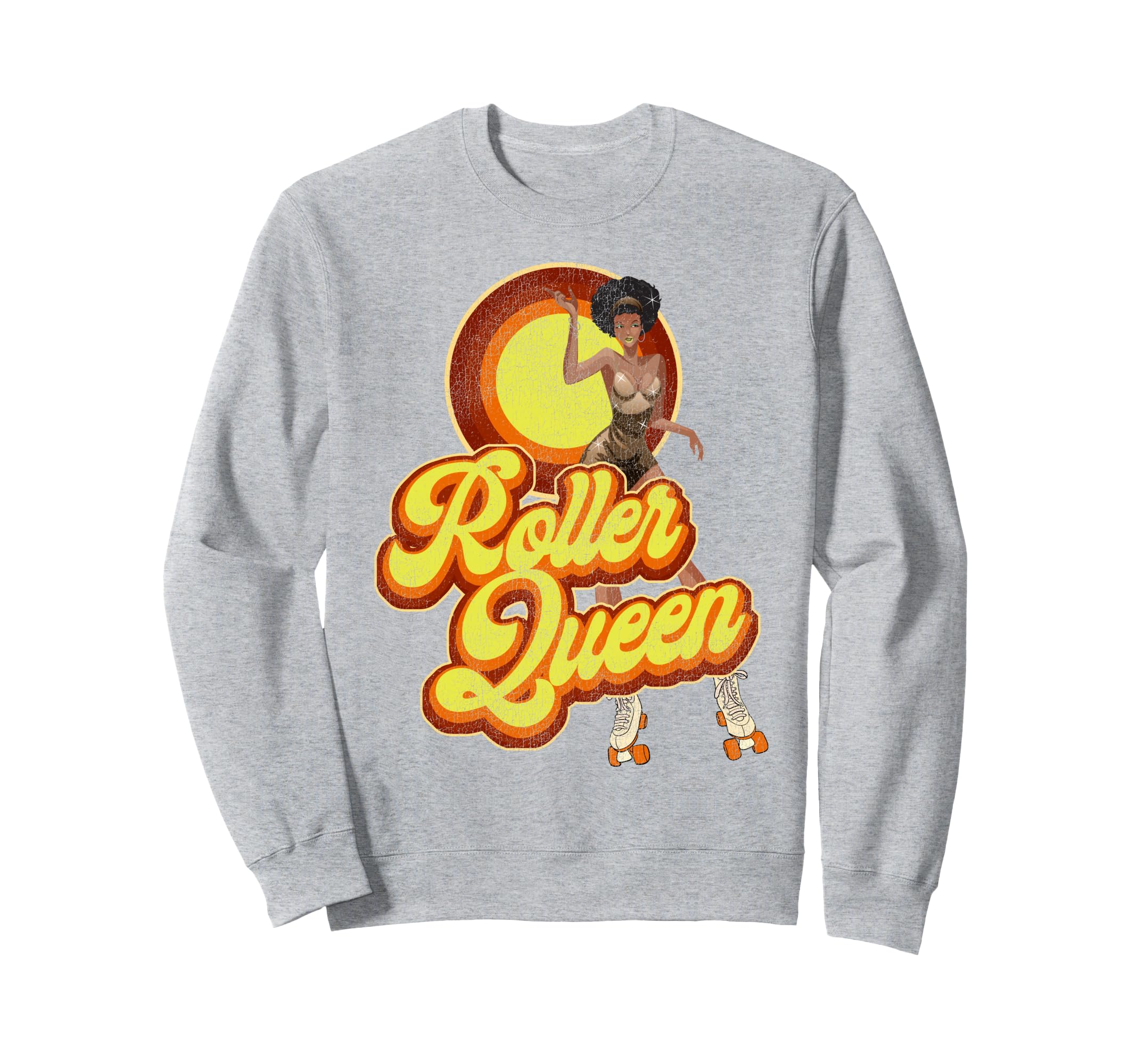 Roller Skating Skate 1970S Afro Sweatshirt - Trendy Graphic for Adults - T-Shirt, Sweatshirt, Hoodie