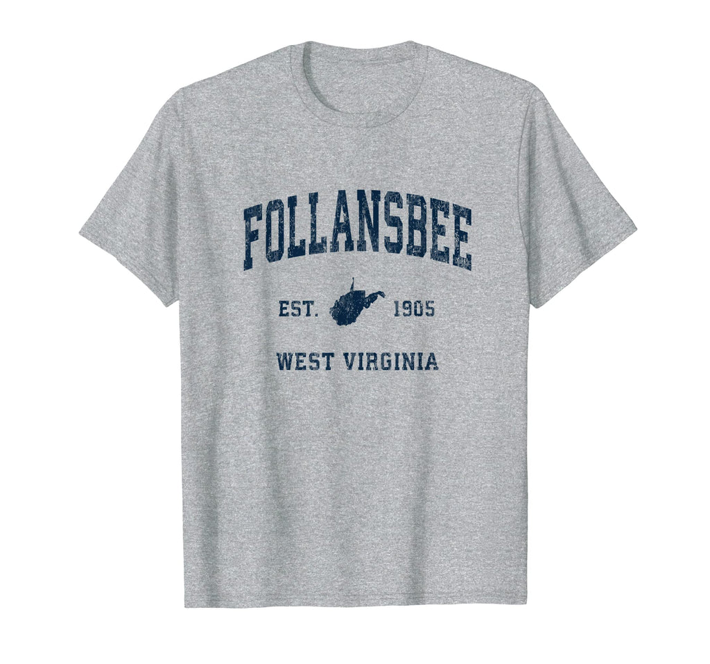 Follansbee West Virginia Wv Athletic Navy T-Shirt - Unique Graphic Unisex - T-Shirt, Sweatshirt, Hoodie