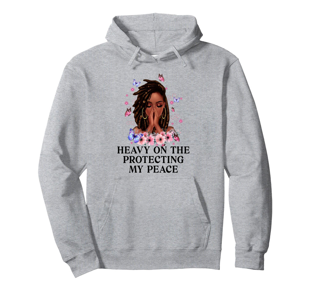 Heavy Protecting My Peace Afro Black Hoodie - Graphic Print for Adults - T-Shirt, Sweatshirt, Hoodie