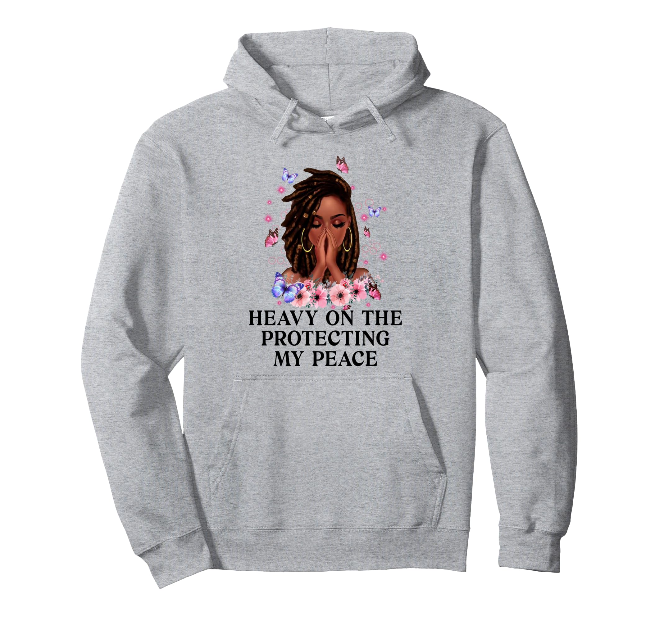 Heavy Protecting My Peace Afro Black Hoodie - Graphic Print for Adults - T-Shirt, Sweatshirt, Hoodie
