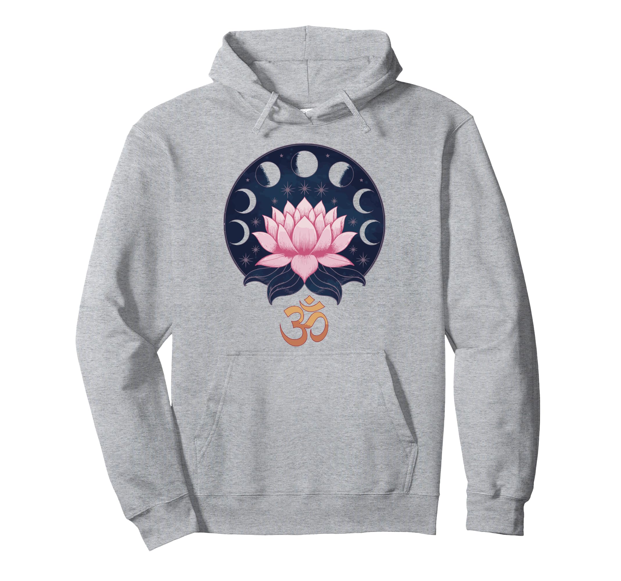 Lotus Flower Moon Phases Zen Yoga Hoodie - Casual Everyday Wear Unisex - T-Shirt, Sweatshirt, Hoodie