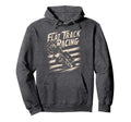 Flat Track Motorcycle Racing American Flag Hoodie - Trendy Graphic Unisex - T-Shirt, Sweatshirt, Hoodie