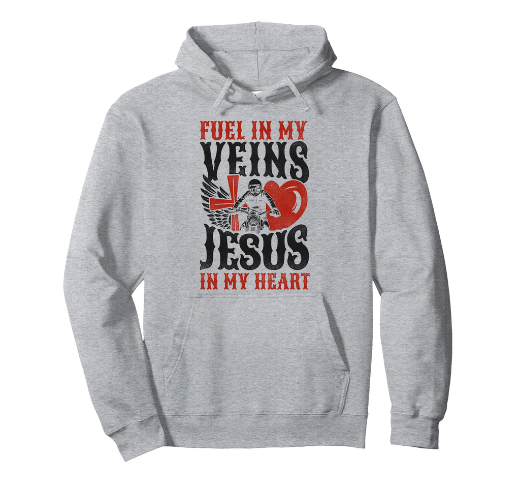 Motorcycle Biker Jesus Faith Hoodie - Fun Novelty Design for Adults - T-Shirt, Sweatshirt, Hoodie