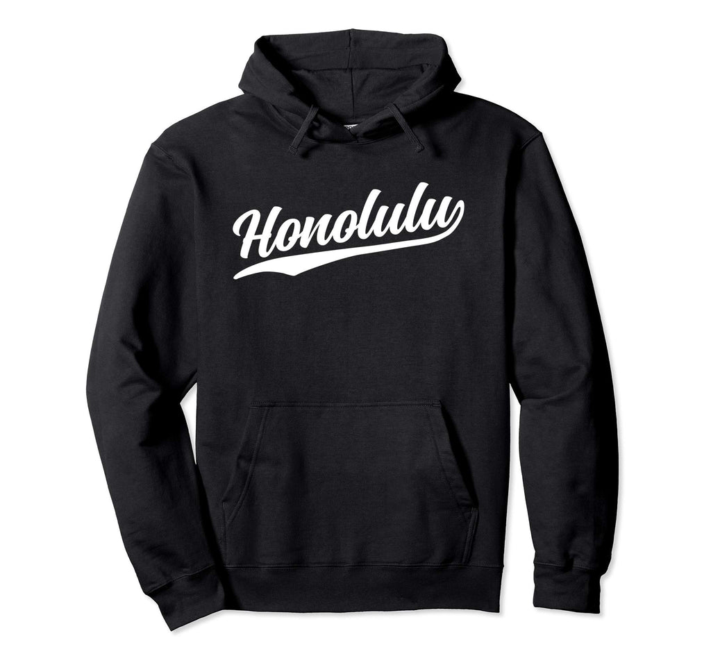Honolulu Hawaii Script 1970S White Hoodie - Minimalist Print for Adults - T-Shirt, Sweatshirt, Hoodie